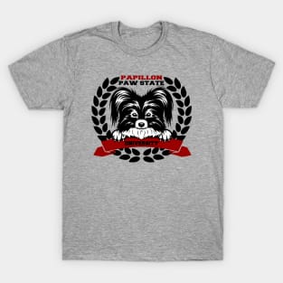 Papillon Dog Breed Paw State University Crest ( Puppies Rule! ) T-Shirt